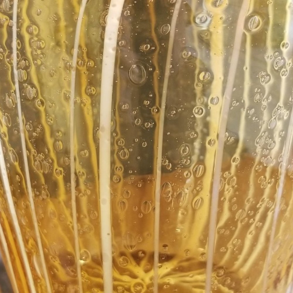 Murano Ice Bin Venini for Disaronno, Handblown Italian Art Glass, Amber & White - Picture 5 of 9